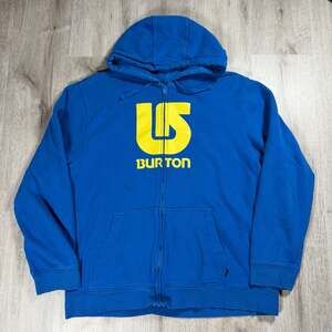 Mens Y2K Burton Big Logo Full-Zip Fleece Hoodie XL